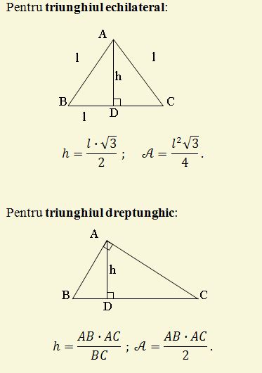 Aria Triunghiului Dreptunghic Formula