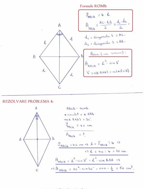 Diagonala Rombului Formula