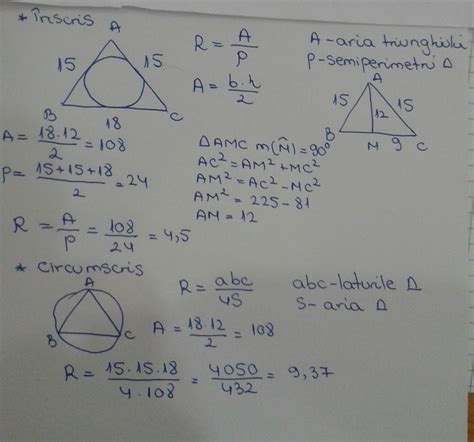 Raza Cercului Circumscris Triunghiului