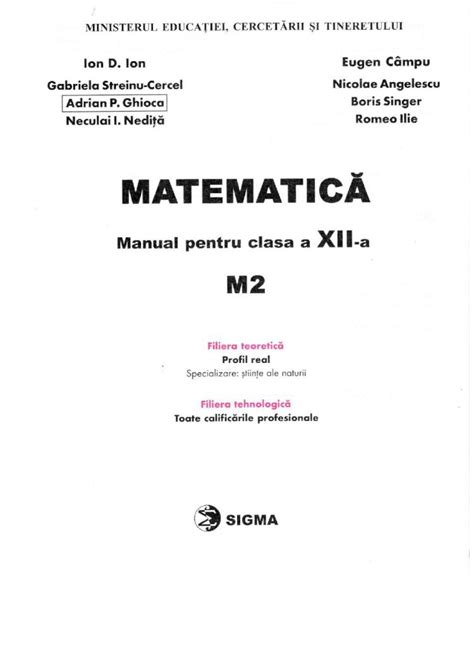 Matematica M2 Ce Inseamna