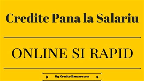 Credit Rapid Pana La Salariu Online