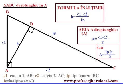 Formula Inaltimii In Triunghiul Dreptunghic